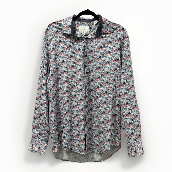 Con.Struct Men's Slim Fit Floral‎ Dress Shirt Size L (16–16½ / 34–35) - Picture 1 of 3